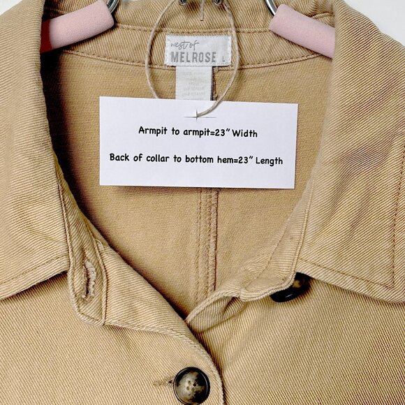 Utility Jacket Women Size Large Tan Button-Down Long Sleeved - Picture 5 of 9